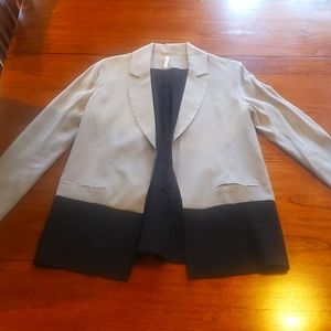 Lightweight gray and black blazer